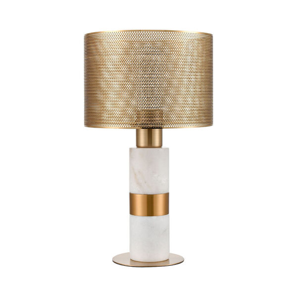 Sureshot Aged Brass and White One-Light Table Lamp, image 2