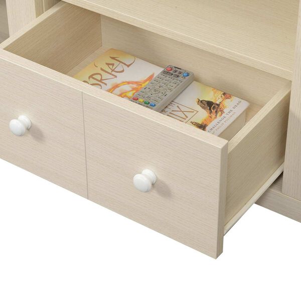 White One Drawer TV Stand with Storage Cabinet and Shelve, image 6