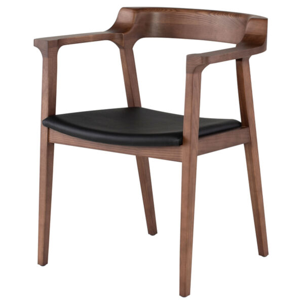 Caitlan Walnut and Black Dining Chair, image 1
