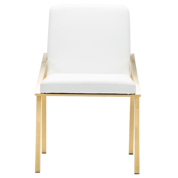 Nika White and Gold Dining Chair, image 2