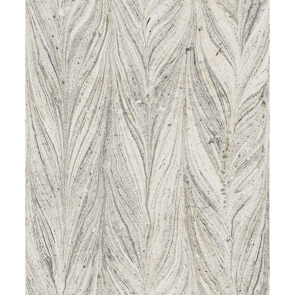 Antonina Vella Natural Opalescence Ebru Marble Cool Gray Wallpaper, image 1