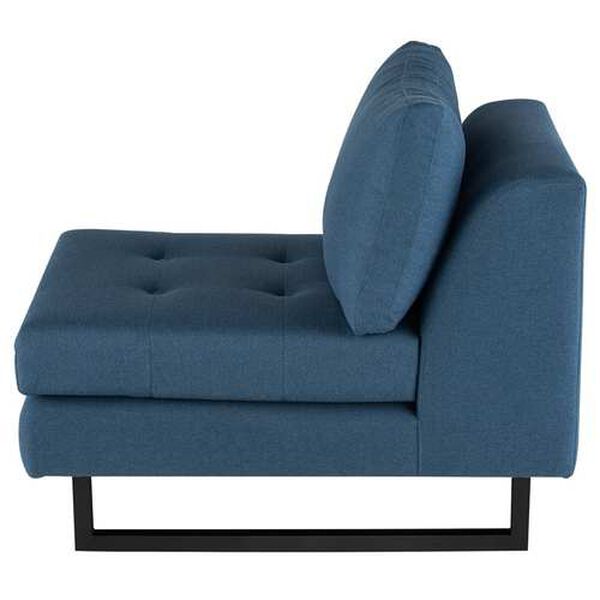 Janis Lagoon Blue Black 34-Inch Armless Sofa, image 2