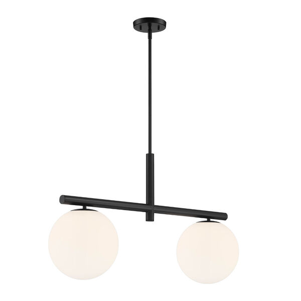 Crown Heights Matte Black Two-Light Island Pendant, image 1