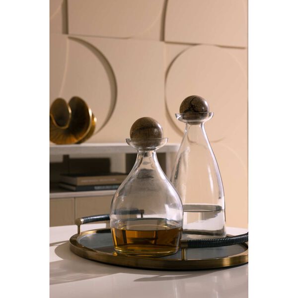 Thayer Clear Glass Chai Marble Decanters, Set of Two, image 2