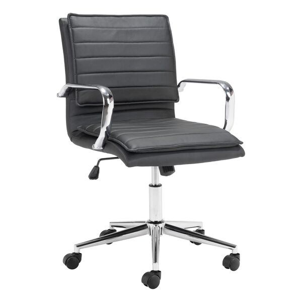 Partner Black and Chrome Office Chair, image 1