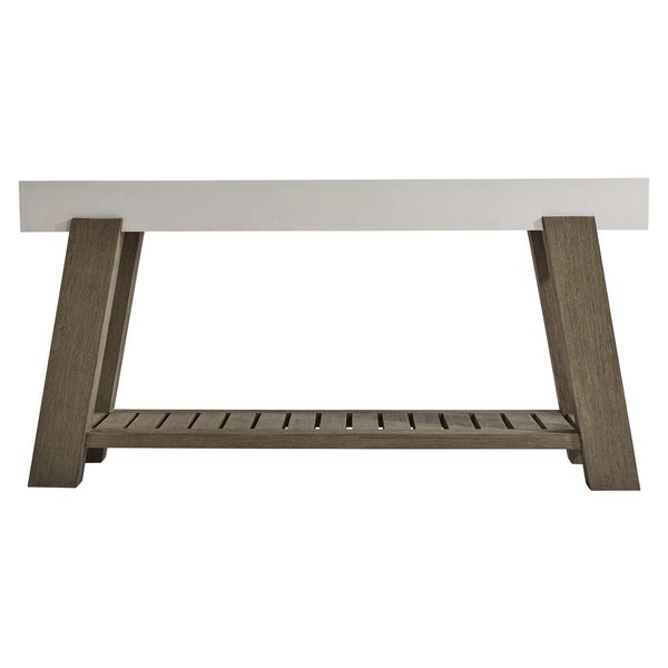 Rochelle White and Dark Brown Outdoor Console Table, image 5