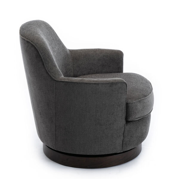 Reese Charcoal Wooden Base Swivel Chair, image 3