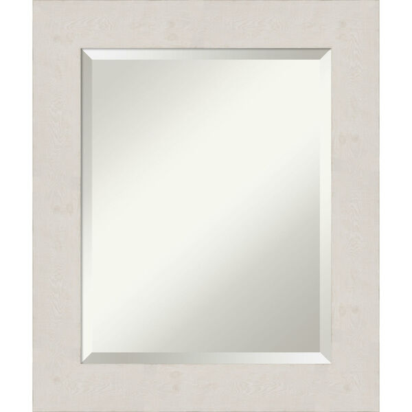 Rustic Plank White 21W X 25H-Inch Bathroom Vanity Wall Mirror, image 1