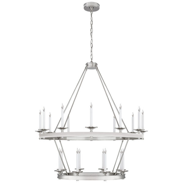 Launceton Large Two Tiered Chandelier in Polished Nickel by Chapman  and  Myers, image 1