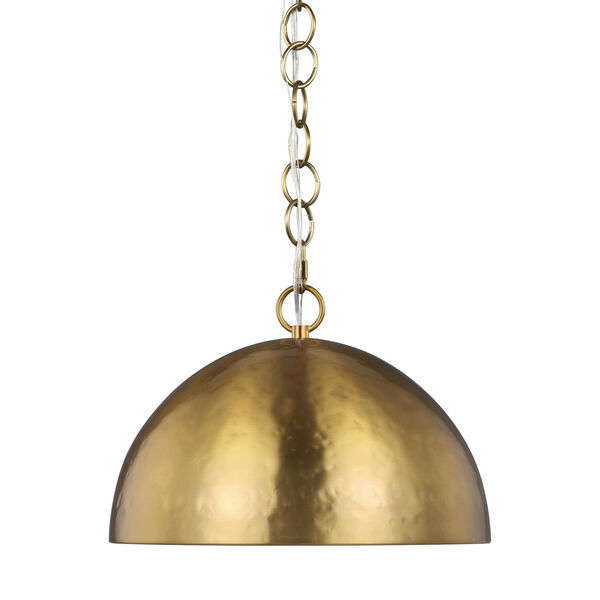 Whare Burnished Brass 15-Inch One-Light Title 24 Hammered Pendant, image 4