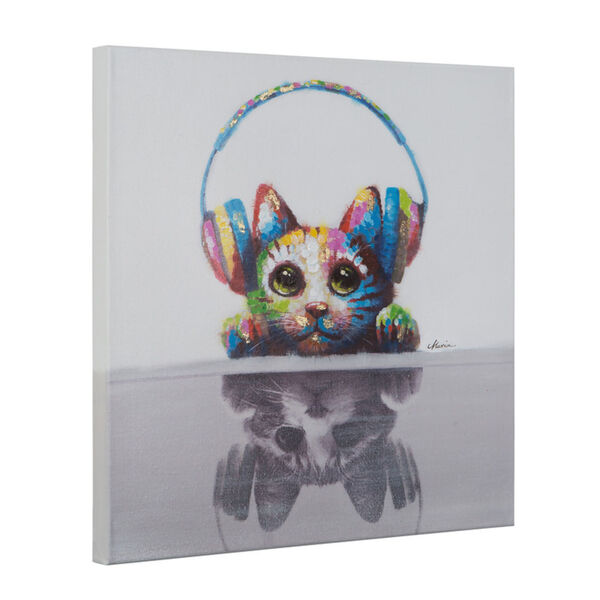 Cat Beats: 24 x 24 Acrylic Painting, image 2