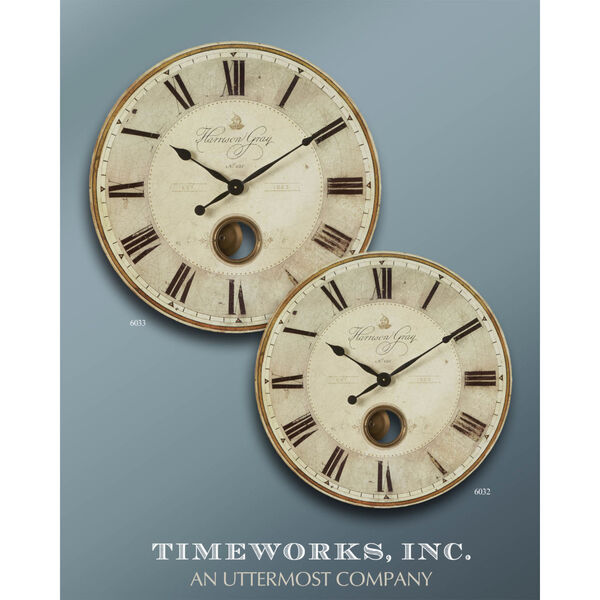 Harrison Gray Bronze and White 23-Inch Wall Clock, image 3