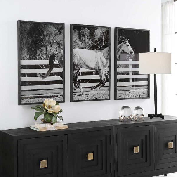 Galloping Forward Black Frame Equine Prints, Set of 3, image 4