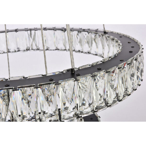Monroe Black 32-Inch Integrated LED Triple Ring Chandelier, image 6