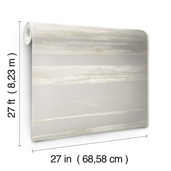 Ronald Redding 24 Karat Gray Horizontal Dry Brush Wallpaper, image 4