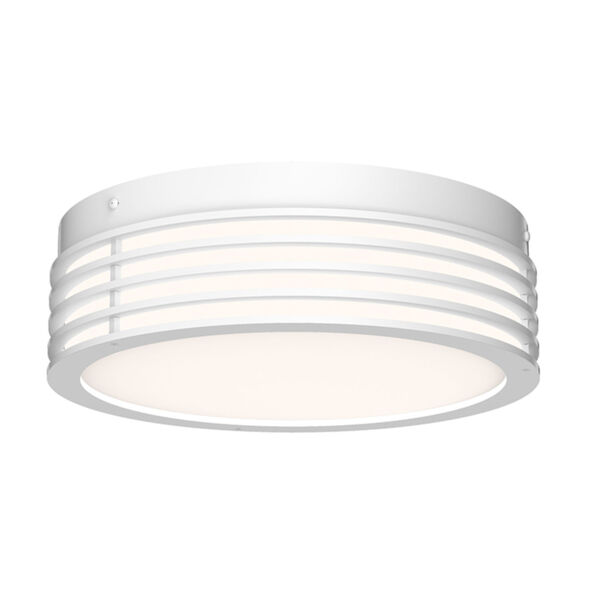 Marue Textured White 11-Inch Round LED Flush Mount, image 1
