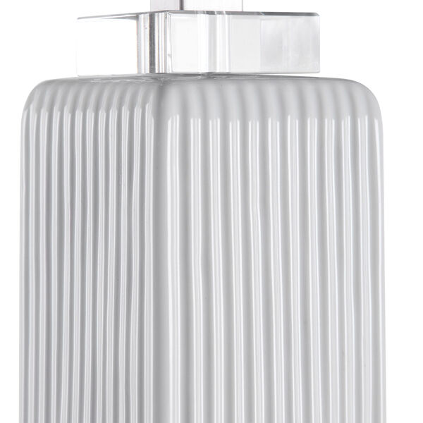Bennett Gloss White Glaze One-Light Buffet Lamp with Square Hardback Shade, image 6