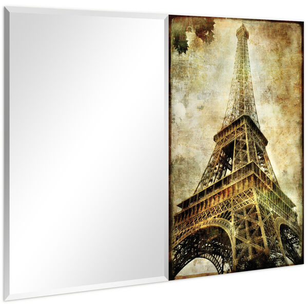 Eiffel Tower Tan 36 x 48-Inch Rectangular Beveled Wall Mirror, image 2