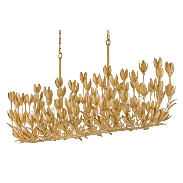 Flora Burnished Gold 10-Light Linear Chandelier, image 3