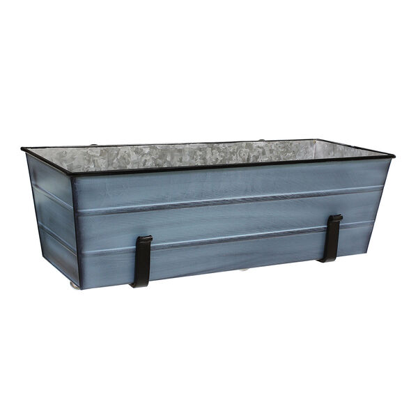 Nantucket Blue 24-Inch Flower Box with Clamp-On Bracket, image 1