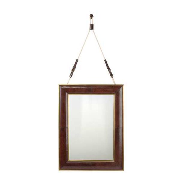 Port Of Savannah Brown and Brushed Brass Wall Mirror, image 1