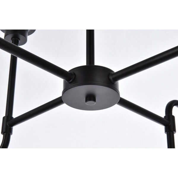 Hanson Black and Clear Shade Eight-Light Pendant, image 4