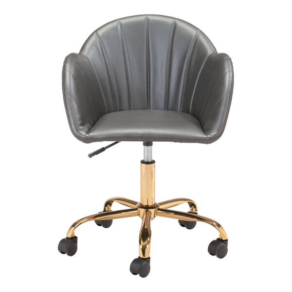 Sagart Gray and Gold Office Chair, image 4