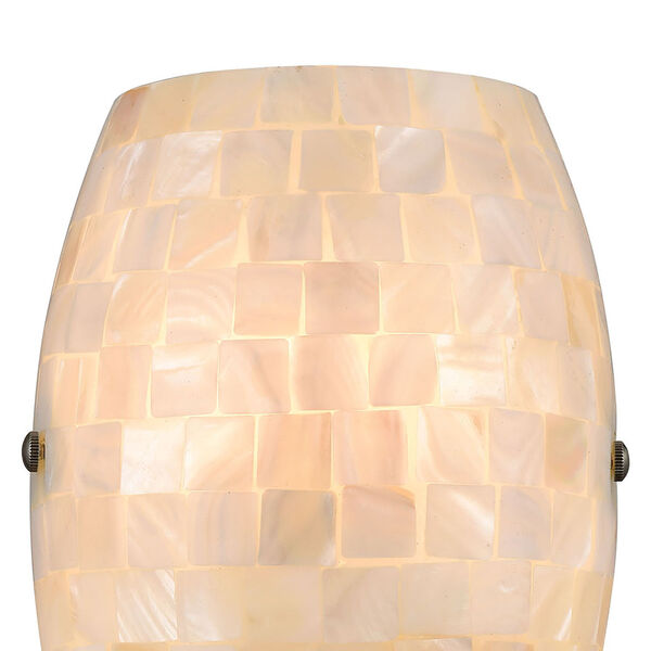 Capri Satin Nickel One-Light ADA Wall Sconce With Capiz Shell, image 4