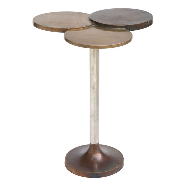 Dundee Bronze, Antique Brass and Nickel Accent Table, image 1