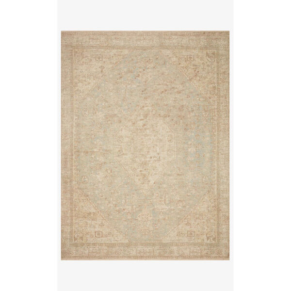 Priya Ocean and Ivory Rectangle: 3 Ft. 6 In. x 5 Ft. 6 In. Rug, image 1