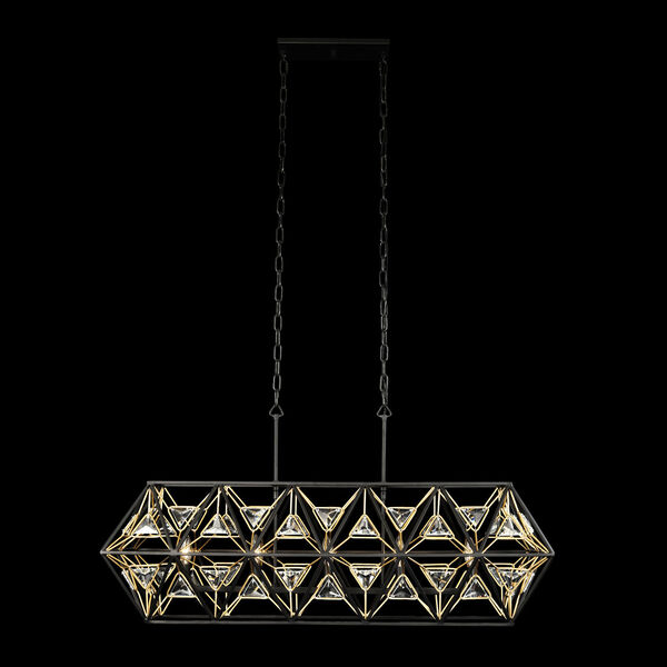 Marcia Matte Black and French Gold Five-Light Linear Pendant, image 5