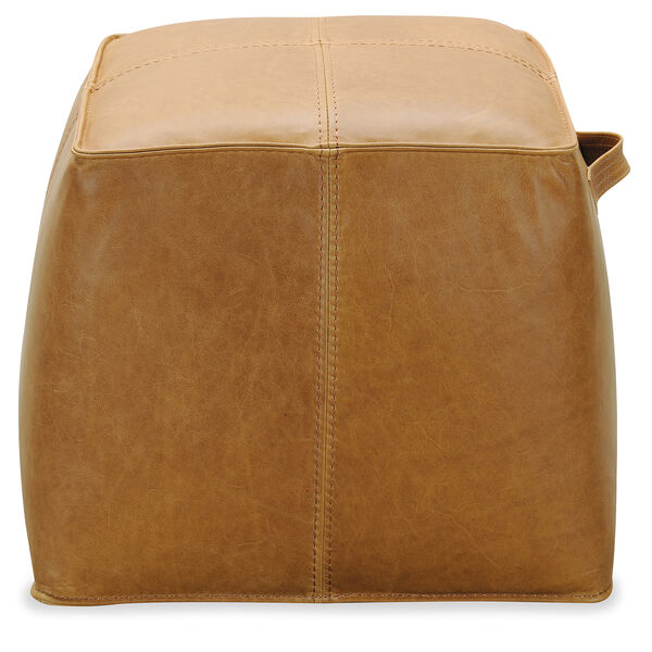 Dizzy Light Brown Leather Ottoman, image 2