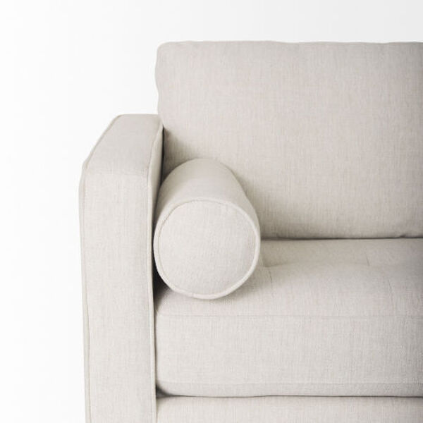 Loretta Cream Three Seater Sofa with Two Bolster Cushions, image 5