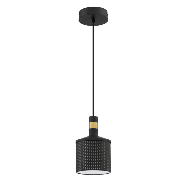 Axis Black and Brass One-Light Mini Pendant, image 1