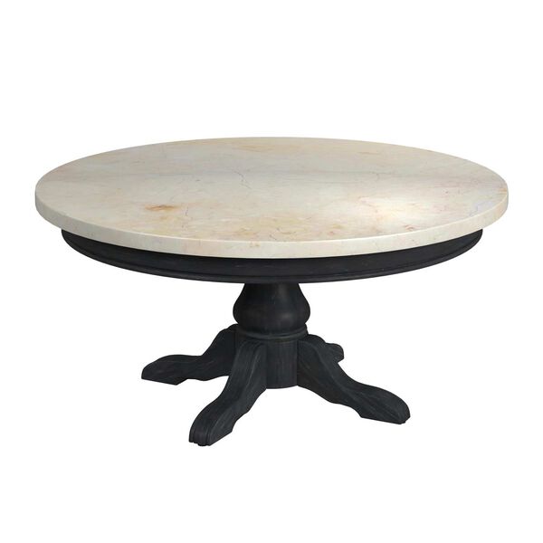 Danielle Washed Black Marble Round Coffee Table, image 2