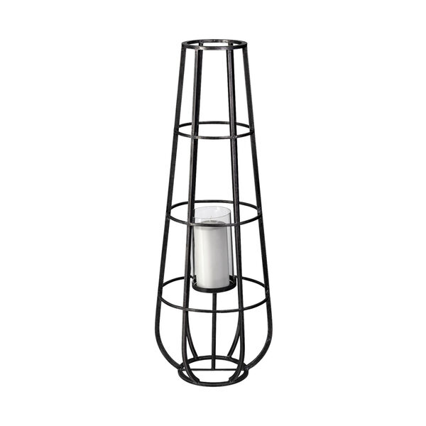 Bella Black 40-Inch Cylindrical Cage Candle Holder, image 1