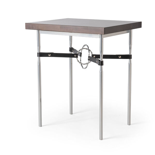 Equus Silver and Black Side Table with Espresso Maple Wood Top, image 1