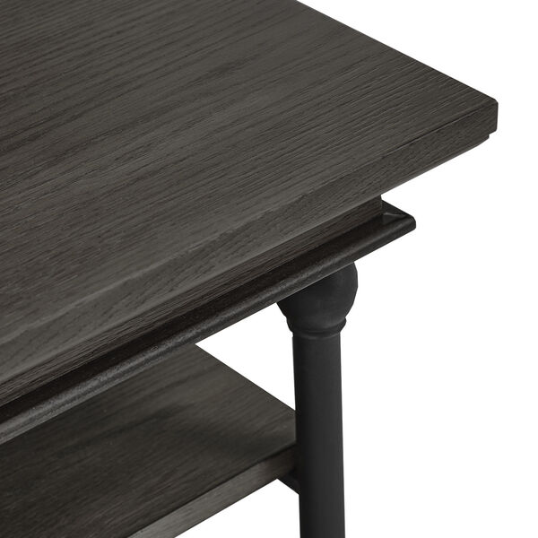 Vernal Black Rectangular Storage Shelf Coffee Table, image 4