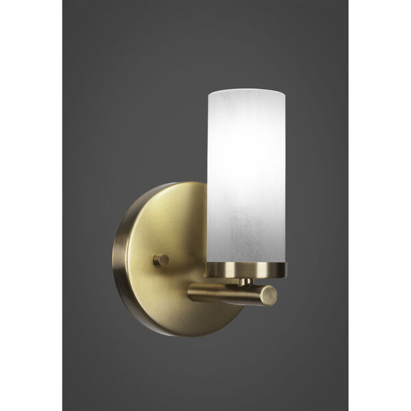 Trinity New Age Brass One-Light Wall Sconce with White Marble Glass, image 2