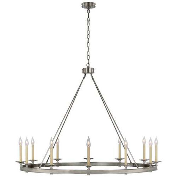 Launceton Antique Nickel 12-Light Grande Ring Chandelier by Chapman and Myers, image 1