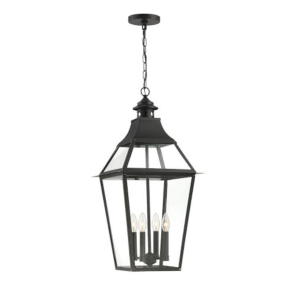 Elle Black and Gold Four-Light Outdoor Pendant, image 1