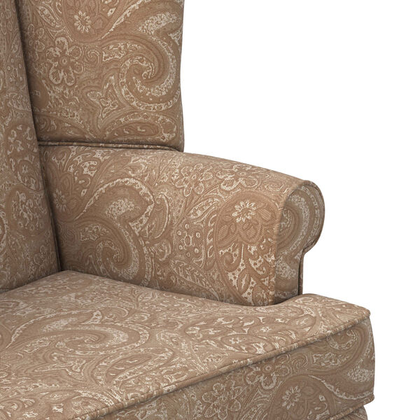 Paisley Cream Wingback Chair, image 7