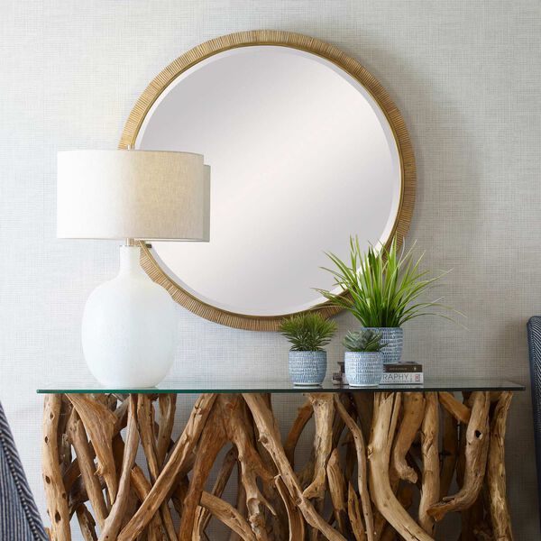 Paradise Natural 39 x 39-Inch Round Wall Mirror, image 3