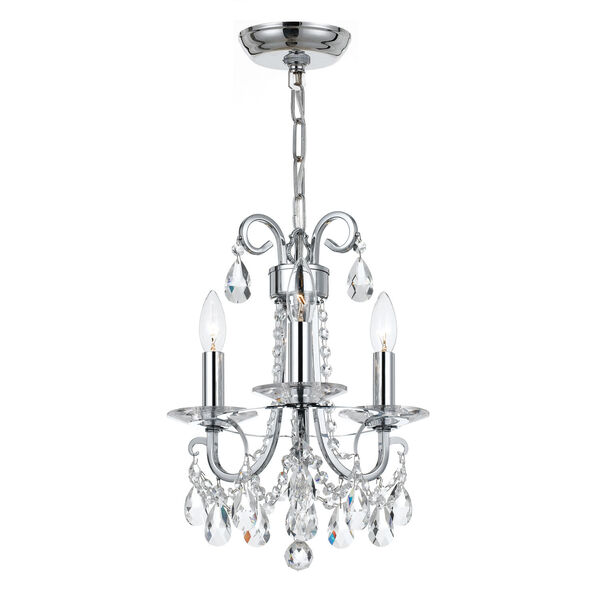 Othello Polished Chrome 13-Inch Three-Light Chandelier, image 2
