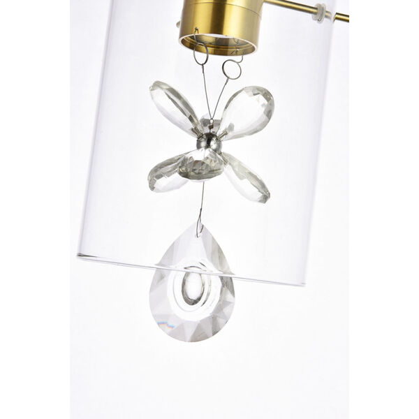 Hana Gold One-Light LED Mini-Pendant with Royal Cut Clear Crystal, image 6