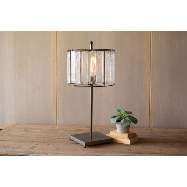 Gray 31-Inch One-Light Table Lamp with Glass Chimes, image 2