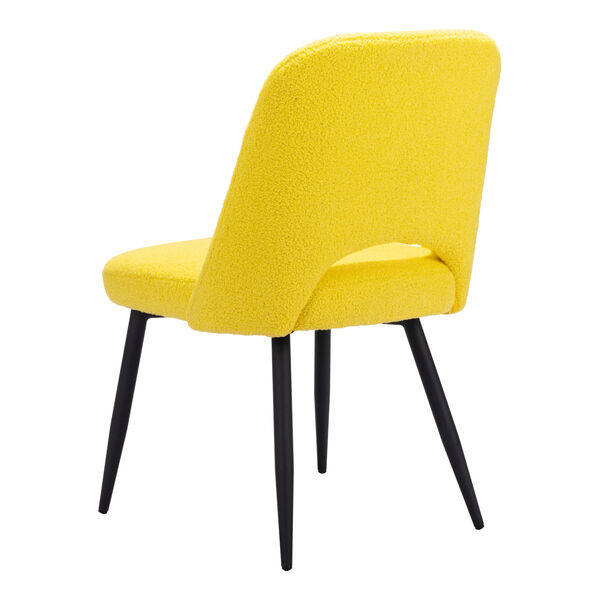 Teddy Yellow and Matte Black Dining Chair, image 5