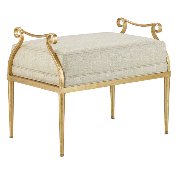 Genevieve Dust and Grecian Gold Ottoman, image 1