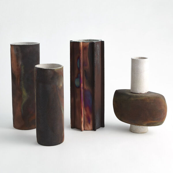 Rust Cylindrical Flared Base Vase, image 3