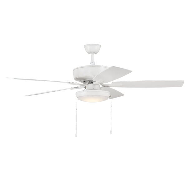 Pro Plus White 52-Inch LED Ceiling Fan with Frost Acrylic Pan Shade, image 3